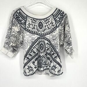 Maeve Top Womens XS Boho‎ Eyelet Lace Floral Peasant Embroidered